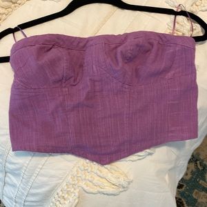 Free people purple cropped tube top xs